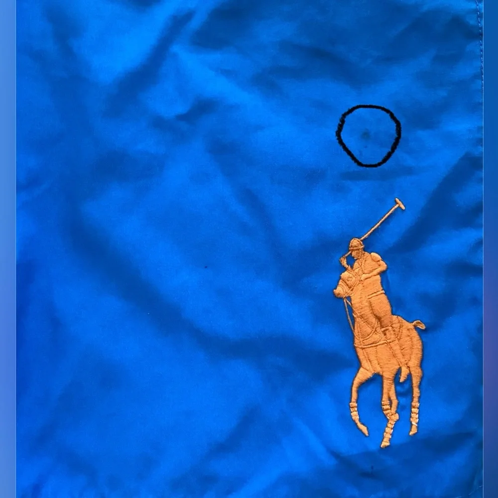 Polo Ralph Lauren Big Boys’‎ Sz L (14/16) Blue/Orange Big Pony Swim Trunks